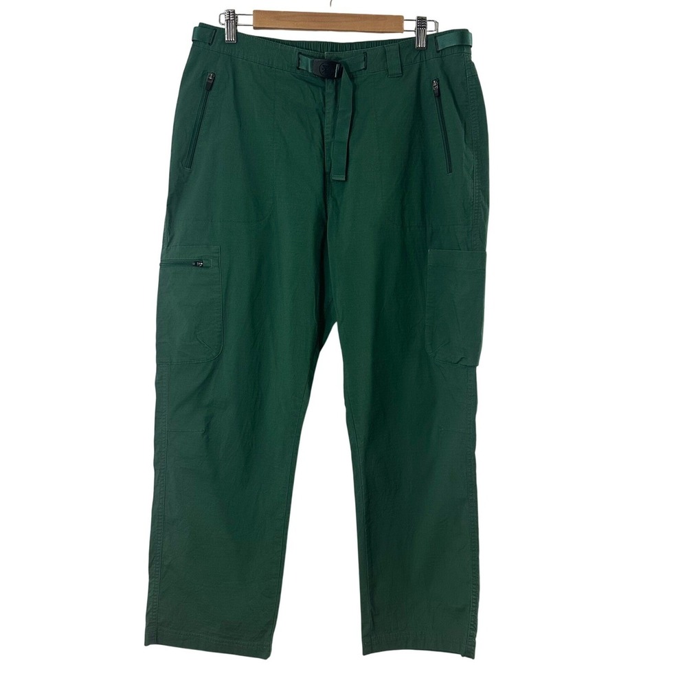 Roark Layover Trail Cargo Pants Mens XL Forest Green Ripstop Integrated Belt